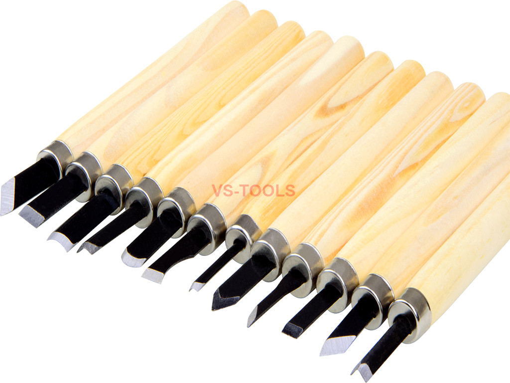 12pc Set Carbon Steel Cutting Wood Carving Tools Knife Chisel